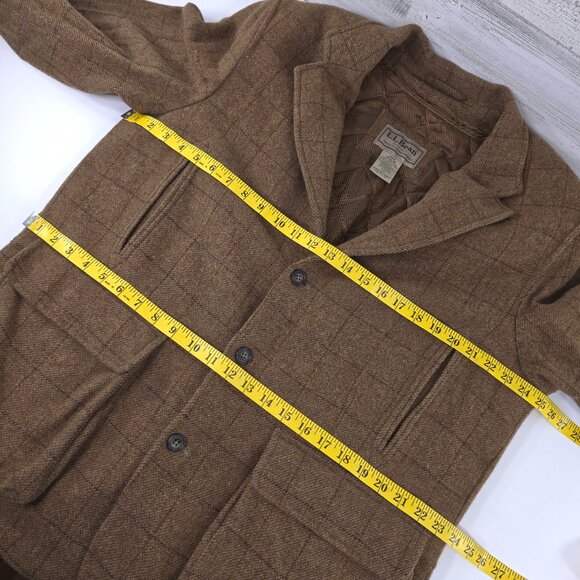 VINTAGE LL BEAN COAT MEN'S SZ LARGE BROWN JACKET PARKA QUILTED CHECK THINSULATE - Picture 14 of 16